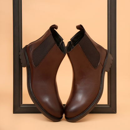 Chelsea Boots with Genuine Leather Upper