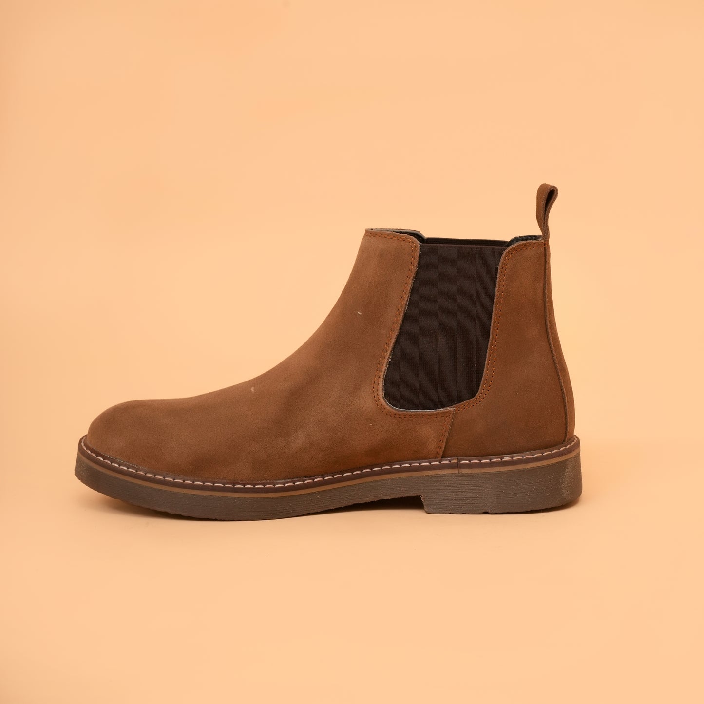 kickors Brown - Men's Chelsea Boots with Genuine Suede Leather Upper
