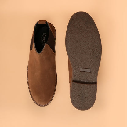kickors Brown - Men's Chelsea Boots with Genuine Suede Leather Upper