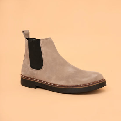 kickors FloralWhite - Men's Chelsea Boots with Genuine Suede Leather Upper