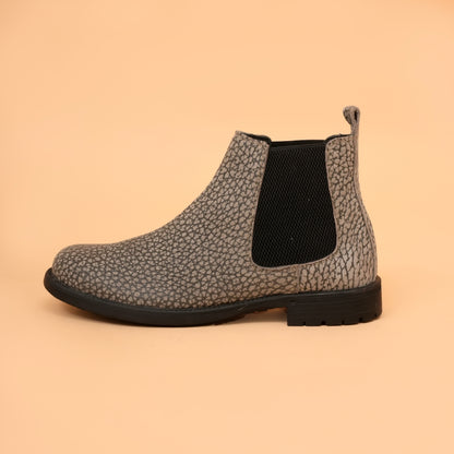 G.O.A.T Polka Dot DarkGray Extra Comfort - Men's Chelsea Boots with Genuine Suede Leather Upper