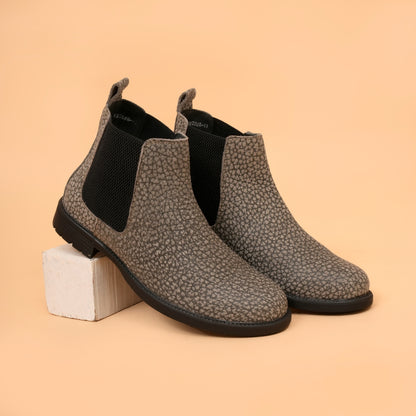 G.O.A.T Polka Dot DarkGray Extra Comfort - Men's Chelsea Boots with Genuine Suede Leather Upper