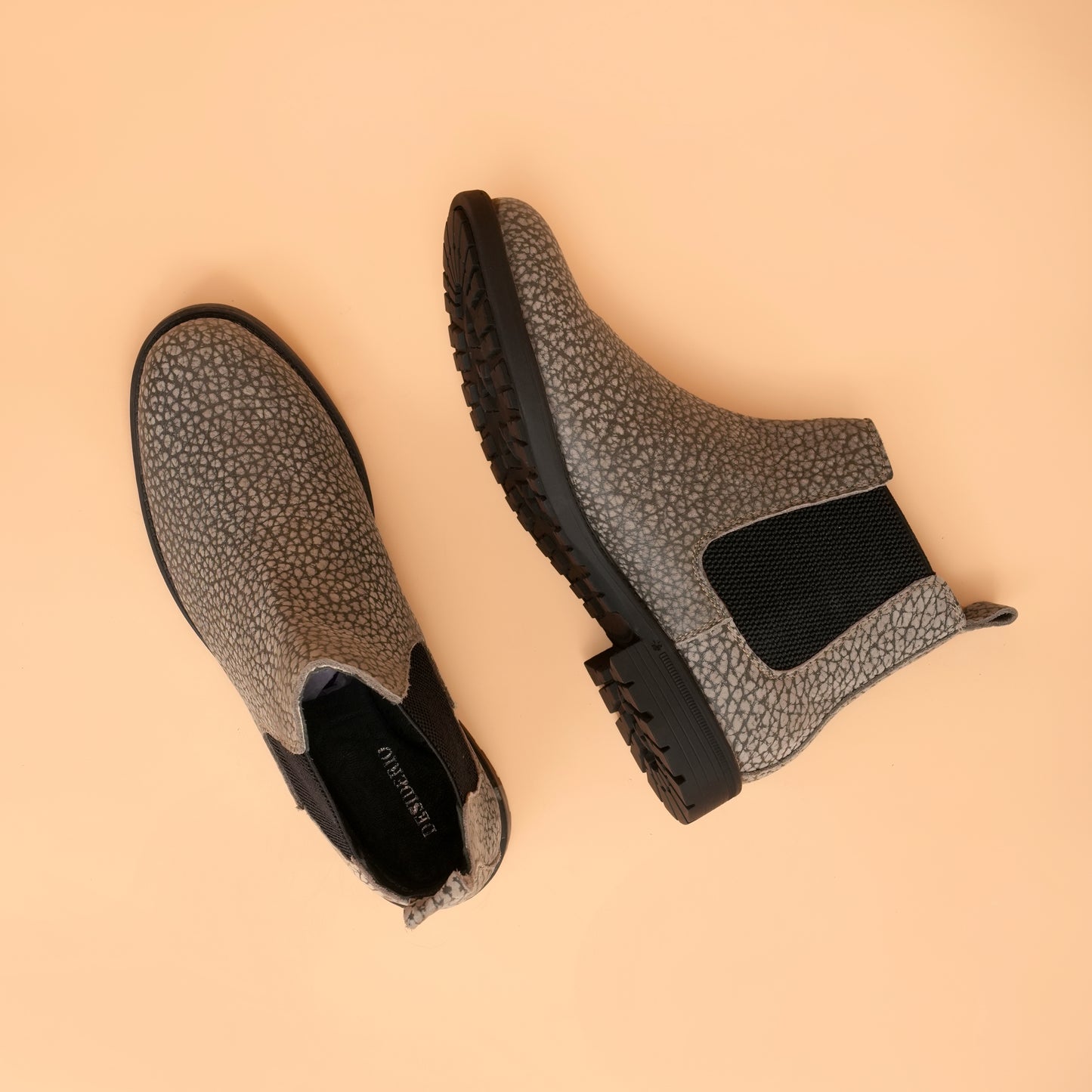 G.O.A.T Polka Dot DarkGray Extra Comfort - Men's Chelsea Boots with Genuine Suede Leather Upper