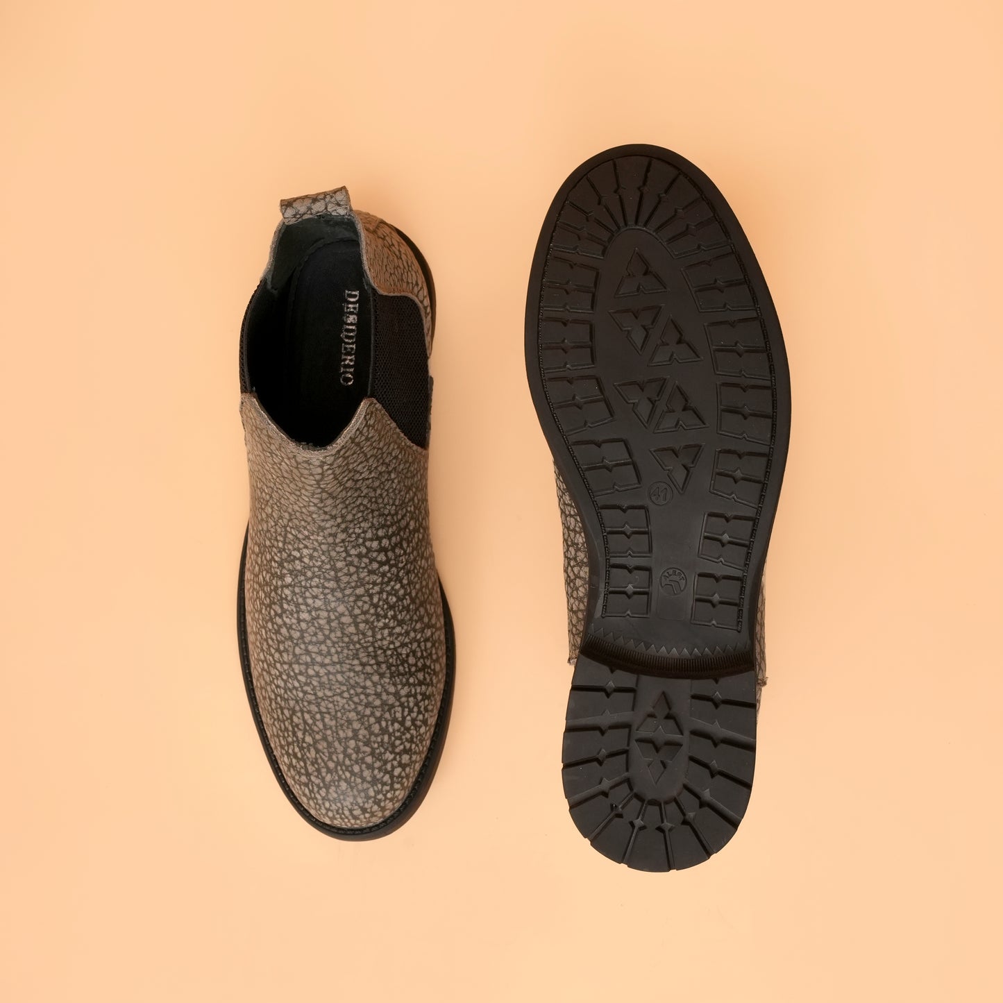 G.O.A.T Polka Dot DarkGray Extra Comfort - Men's Chelsea Boots with Genuine Suede Leather Upper