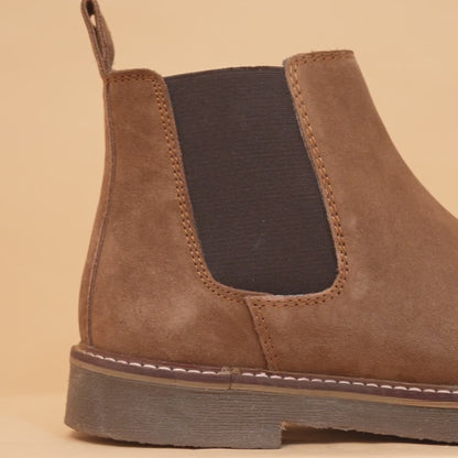 kickors Brown - Men's Chelsea Boots with Genuine Suede Leather Upper